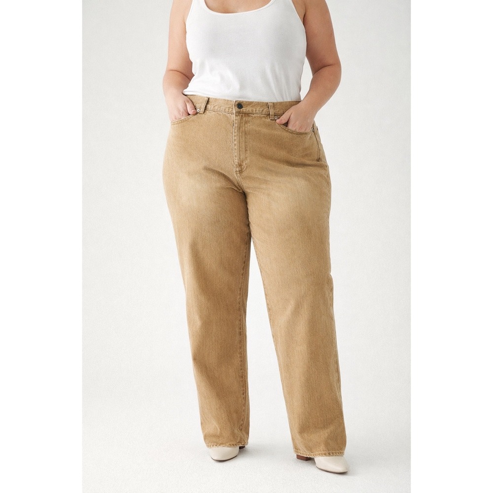 Lauren Jeans‎ Co Ralph Lauren Womens 18W Tan Denim Jeans Straight Leg High Rise